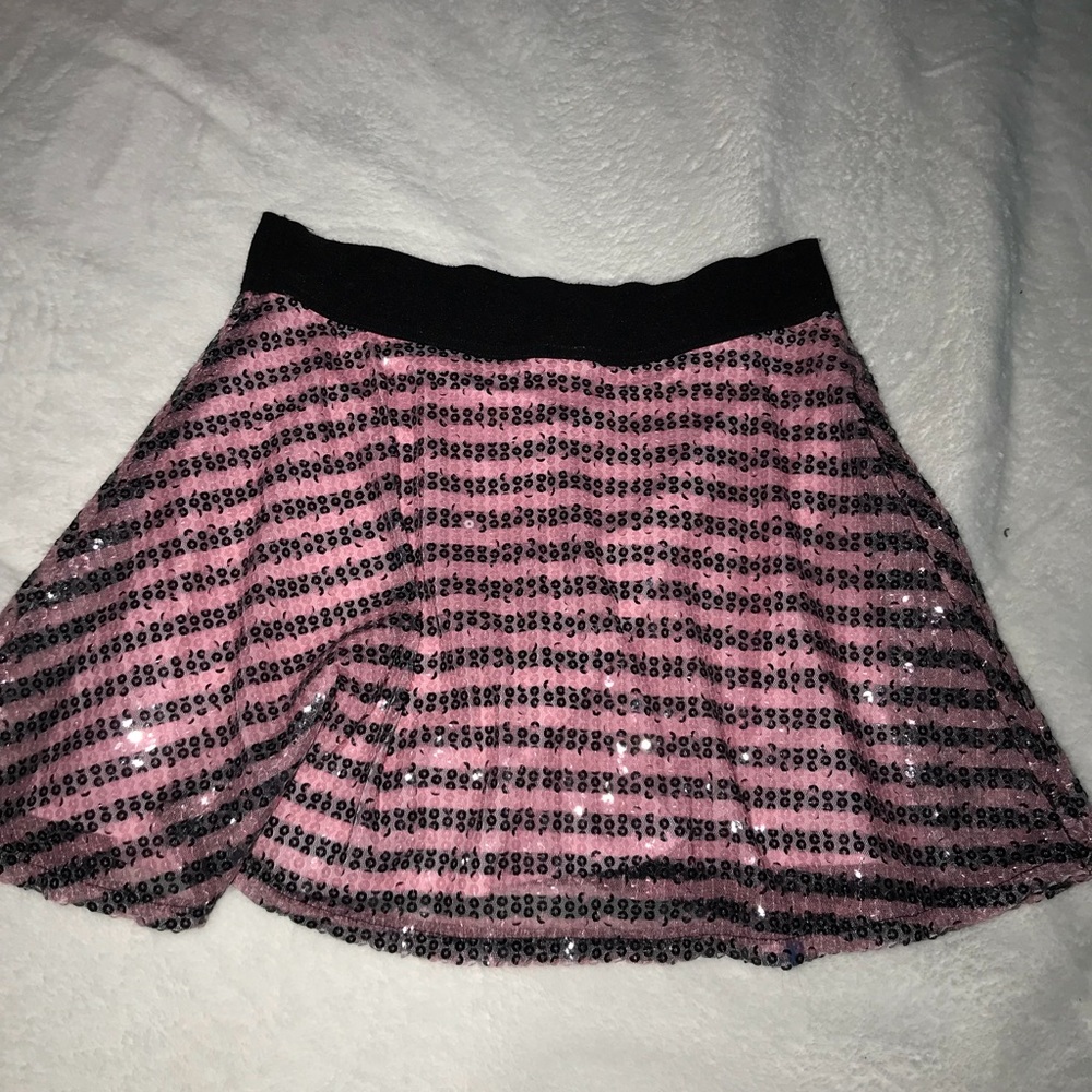 Pink and Black Sequin Skirt
